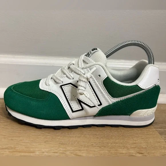 New Balance Classic 574 Style Sneakers in Classic Pine Green & White - Picture 5 of 11